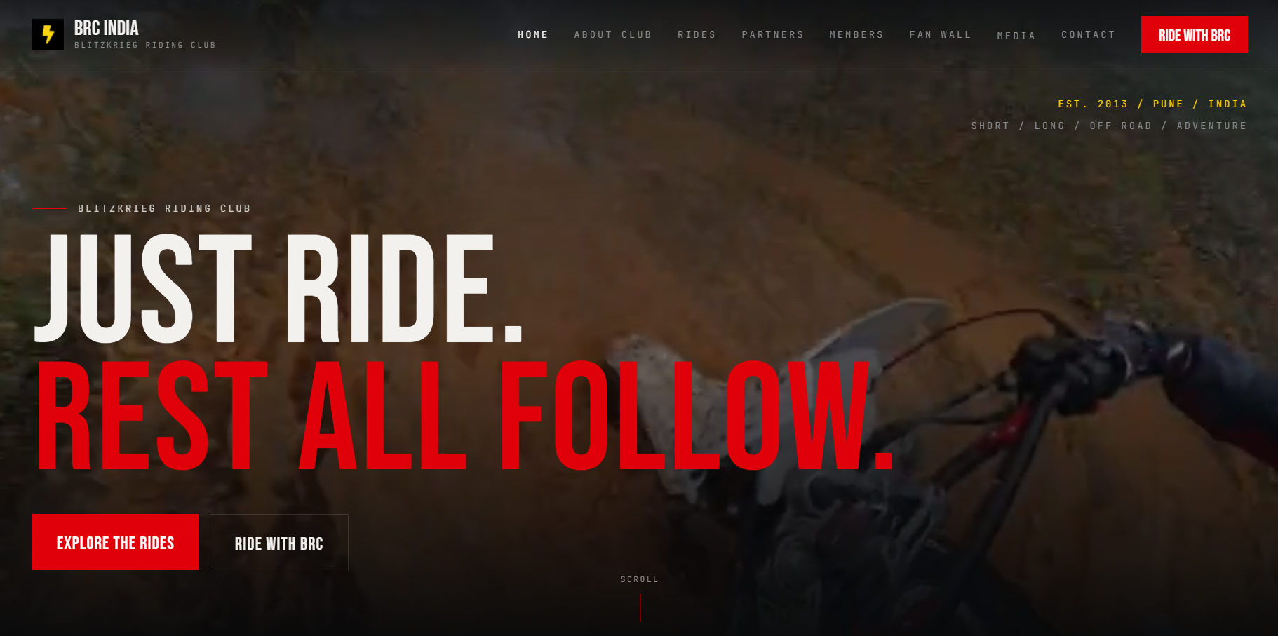BRC Pune live website screenshot showing the organisation's homepage
